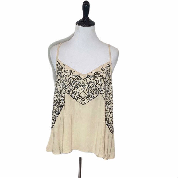 miami Tops - Miami Embroidery Creme camisole - Size S